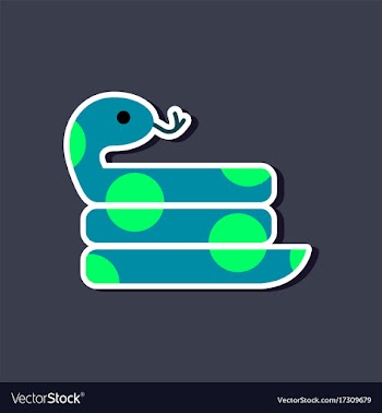 Paper sticker on stylish background snake vector image