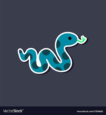 Paper sticker on stylish background snake vector image