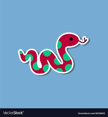 Paper sticker on stylish background snake vector image