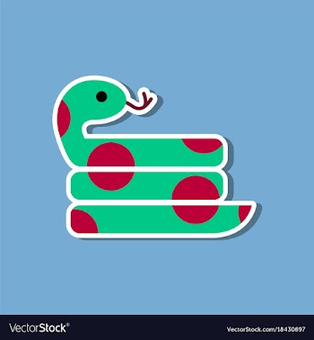 Paper sticker on stylish background snake vector image
