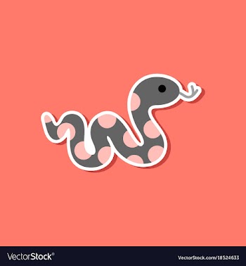 Paper sticker on stylish background snake vector image