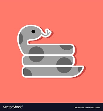 Paper sticker on stylish background snake vector image