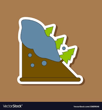 Paper sticker on stylish background snow avalanche vector image