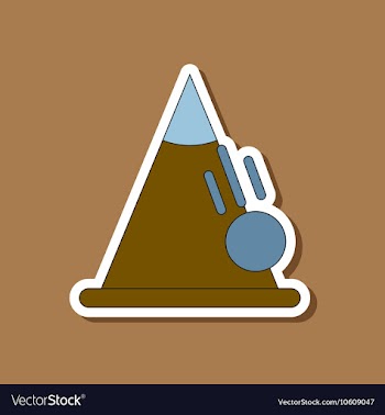 Paper sticker on stylish background snow avalanche vector image