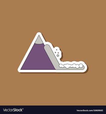 Paper sticker on stylish background snow avalanche vector image