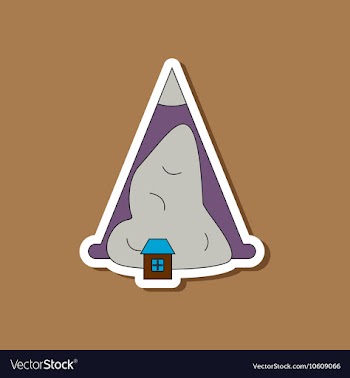 Paper sticker on stylish background snow avalanche vector image