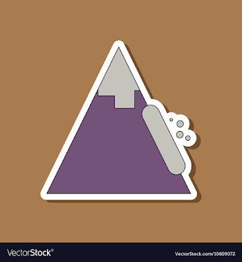 Paper sticker on stylish background snow avalanche vector image