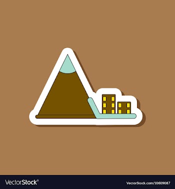 Paper sticker on stylish background snow avalanche vector image
