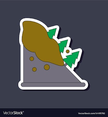 Paper sticker on stylish background snow avalanche vector image