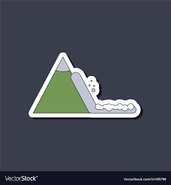 Paper sticker on stylish background snow avalanche vector image