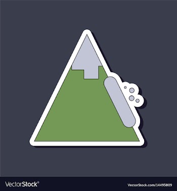 Paper sticker on stylish background snow avalanche vector image
