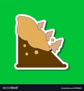 Paper sticker on stylish background snow avalanche vector image