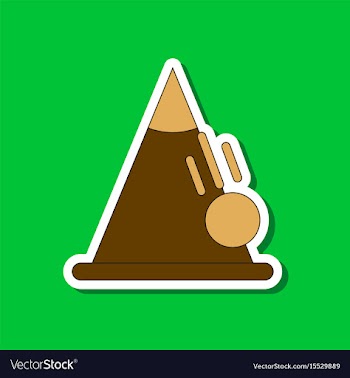 Paper sticker on stylish background snow avalanche vector image