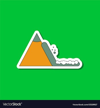 Paper sticker on stylish background snow avalanche vector image