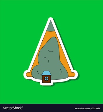 Paper sticker on stylish background snow avalanche vector image