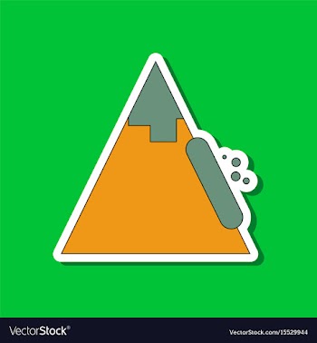 Paper sticker on stylish background snow avalanche vector image