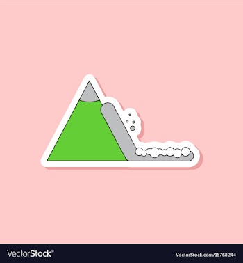 Paper sticker on stylish background snow avalanche vector image