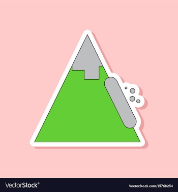 Paper sticker on stylish background snow avalanche vector image