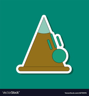 Paper sticker on stylish background snow avalanche vector image