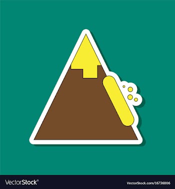 Paper sticker on stylish background snow avalanche vector image