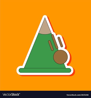 Paper sticker on stylish background snow avalanche vector image