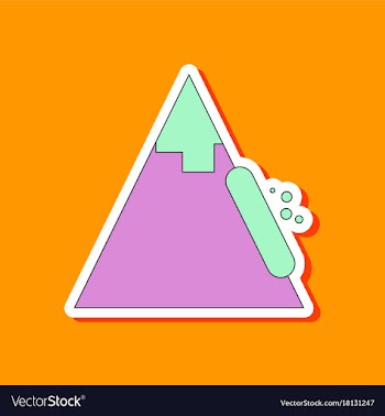 Paper sticker on stylish background snow avalanche vector image