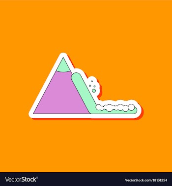 Paper sticker on stylish background snow avalanche vector image