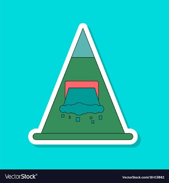 Paper sticker on stylish background snow avalanche vector image