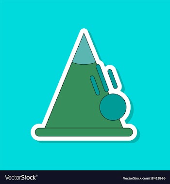 Paper sticker on stylish background snow avalanche vector image