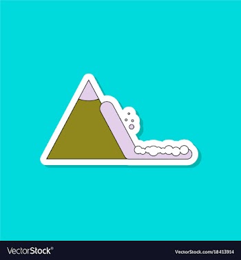 Paper sticker on stylish background snow avalanche vector image