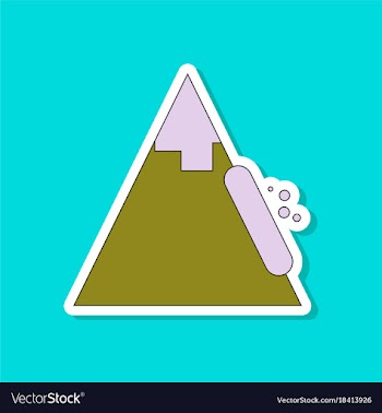 Paper sticker on stylish background snow avalanche vector image