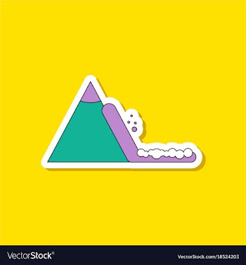 Paper sticker on stylish background snow avalanche vector image