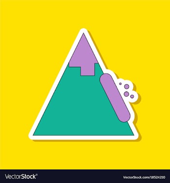 Paper sticker on stylish background snow avalanche vector image