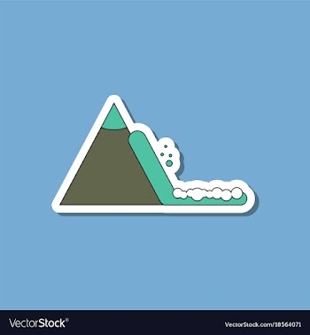 Paper sticker on stylish background snow avalanche vector image
