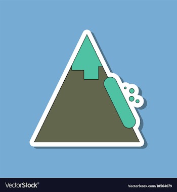 Paper sticker on stylish background snow avalanche vector image