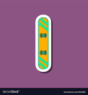 Paper sticker on stylish background snowboard vector image