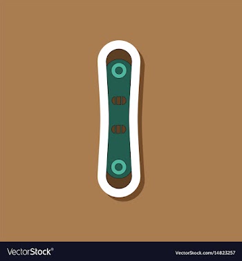 Paper sticker on stylish background snowboard vector image