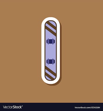 Paper sticker on stylish background snowboard vector image