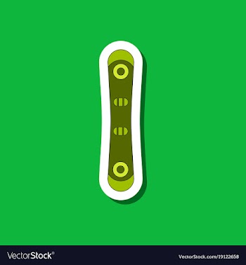 Paper sticker on stylish background snowboard vector image