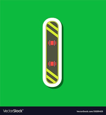 Paper sticker on stylish background snowboard vector image