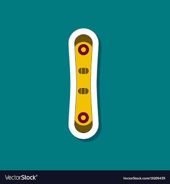 Paper sticker on stylish background snowboard vector image
