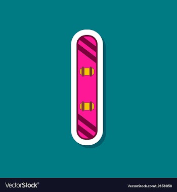 Paper sticker on stylish background snowboard vector image