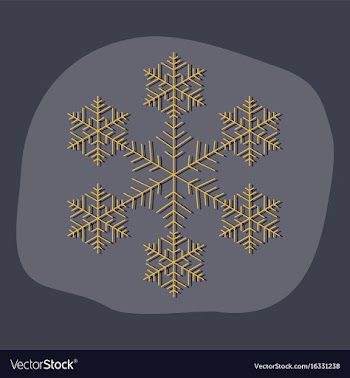Paper sticker on stylish background snowflake vector image