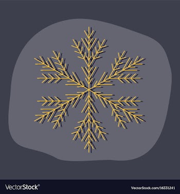 Paper sticker on stylish background snowflake vector image