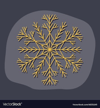 Paper sticker on stylish background snowflake vector image