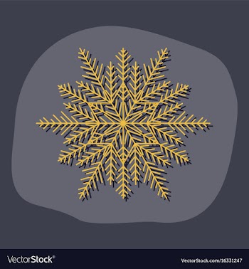 Paper sticker on stylish background snowflake vector image
