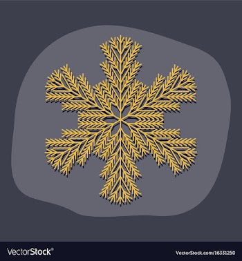 Paper sticker on stylish background snowflake vector image