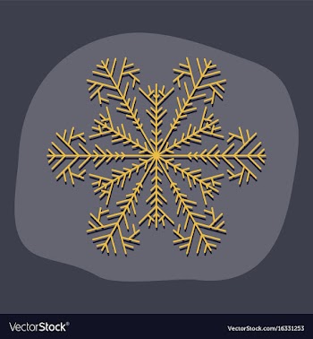 Paper sticker on stylish background snowflake vector image