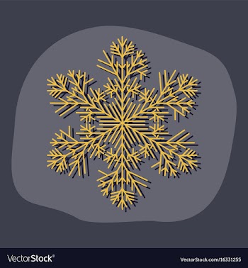 Paper sticker on stylish background snowflake vector image
