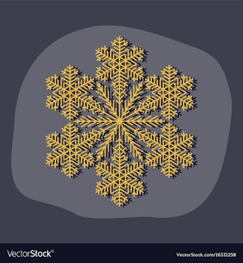 Paper sticker on stylish background snowflake vector image